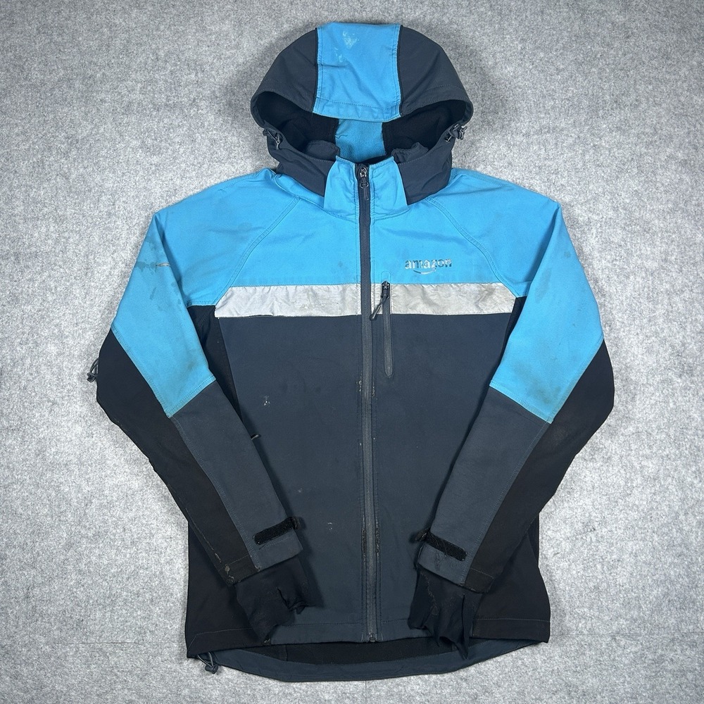 Amazon‎ Jacket Men's Size Small Blue Grey Fleece Lined Winter Full Zip